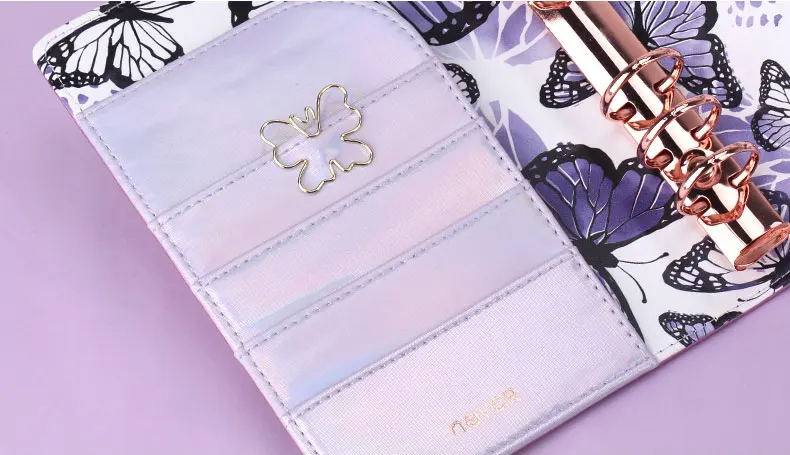 Never Embroidery Butterfly Fabric Cover Notebook Agenda Planner Organizer Monthly Schedule Diary School& Office Stationery