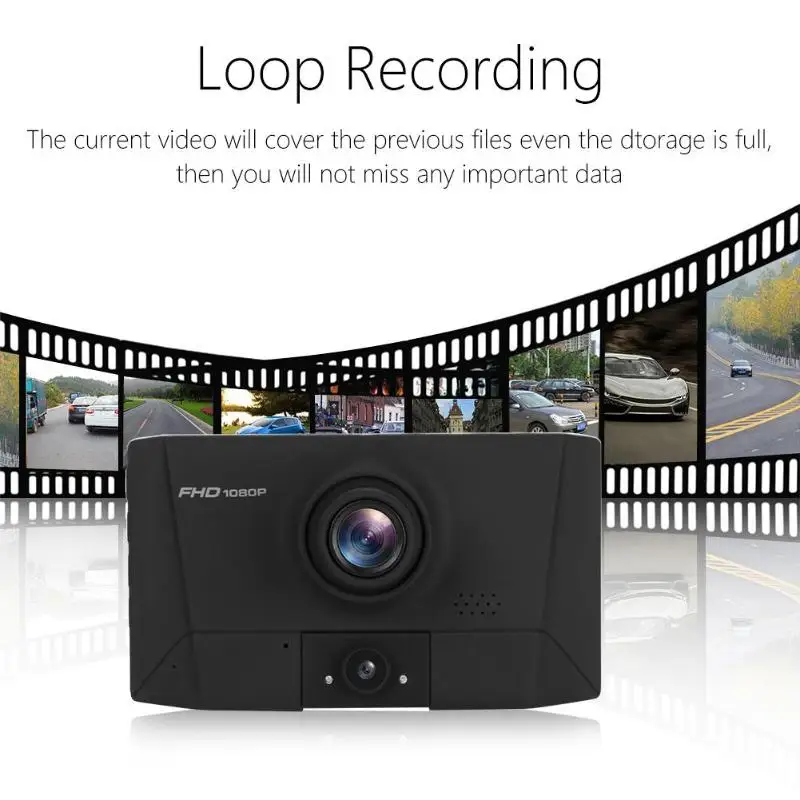 VODOOL 505 " 3 объектива Автомобильный видеорегистратор камера Full HD 1080P три пути Dashcam авто видео рекордер g-сенсор ночного видения видеорегистратор