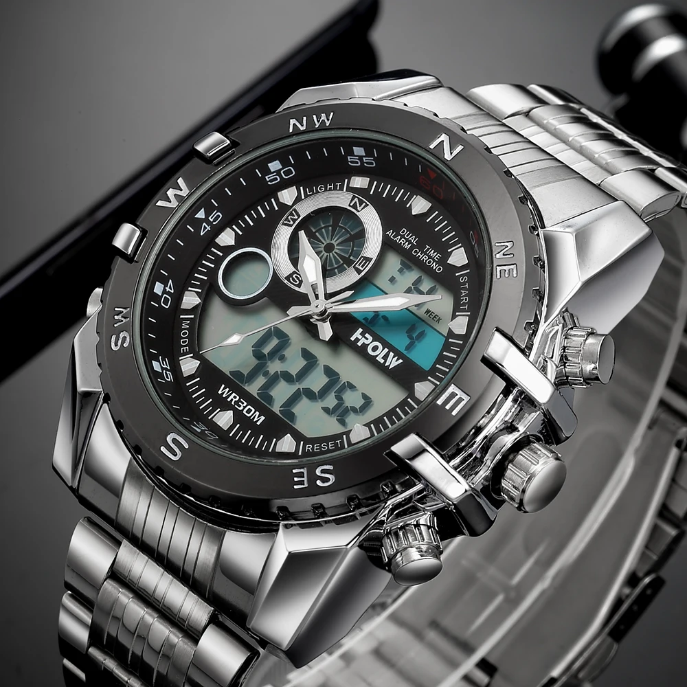 Montre homme Sports LED Horloge à quartz numérique