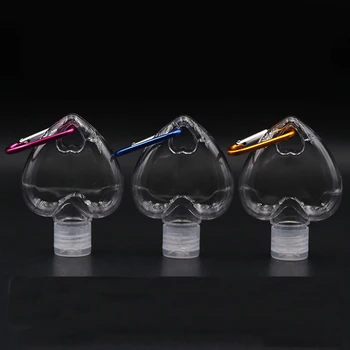 

50ml pulsera Mini Hand sanitizer bottle Disinfectant bottle Creative Heart shape bottle Portable Refillable bottle Spray bottle