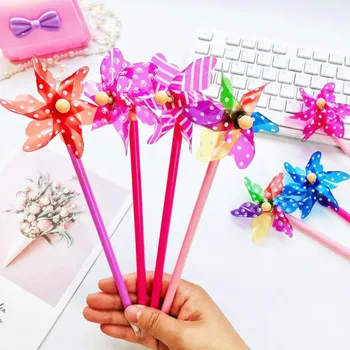

4 Pcs/set Cute 0.7mm Blue Ink Colorful Rotating Windmill Ballpoint Pens Ball Pens Stationery Office School Supplies Gifts