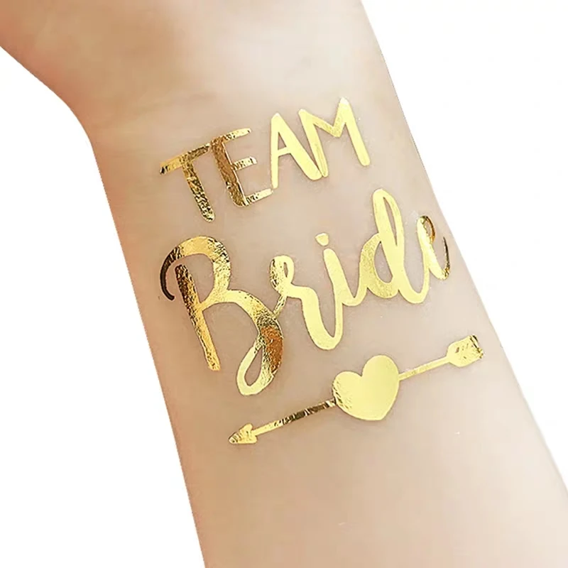 1pc Bacheloratee Party Hen Night Tattoo Sticker Team Bride Bridesmaid Tribe Squad Temporary Tattoo Bride to be Wedding Supplies