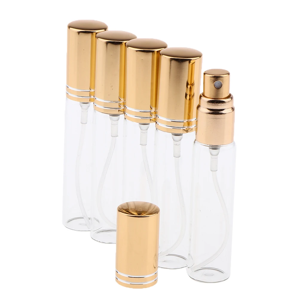 10 Pieces 10ml Capacity Mini Refillable Empty Perfume Bottle for Travel Spray Scent Pump Case (Multi-color)