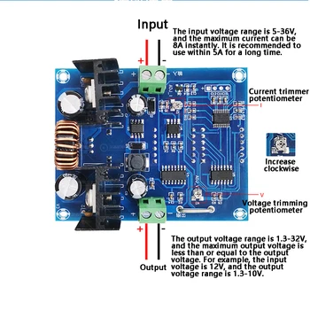 

8A 200W XL4016 DC-DC Digital Voltage Regulator Buck DC Step Down Converter Adapter Power Supply Module 5-36V to 1.3-32V Display