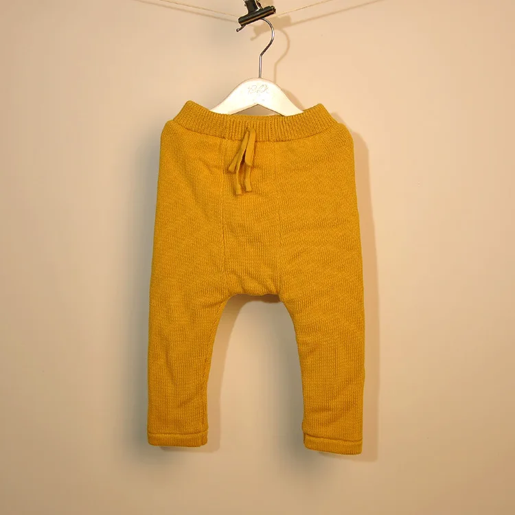 Ginger yellow Новинка года; Детские утепленные трикотажные брюки «Harlan»; кашемировая детская теплая одежда; свободные вязаные брюки для мальчиков на холодную зиму - Цвет: Ginger yellow