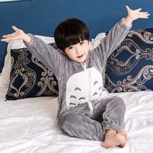 Толстовка, детский зимний комбинезон, толстовка с капюшоном, ночная рубашка с мультяшным рисунком, пижама, зимняя домашняя одежда для детей