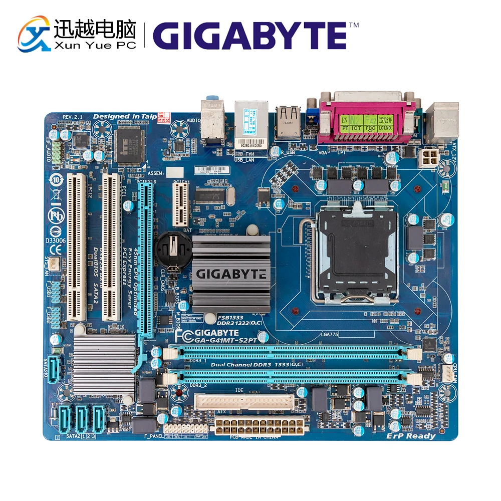 Материнская плата Gigabyte GA G41MT S2PT G41 LGA 775 DDR3 8G SATA2 USB2.0 VGA Micro ATX|Материнские платы| |