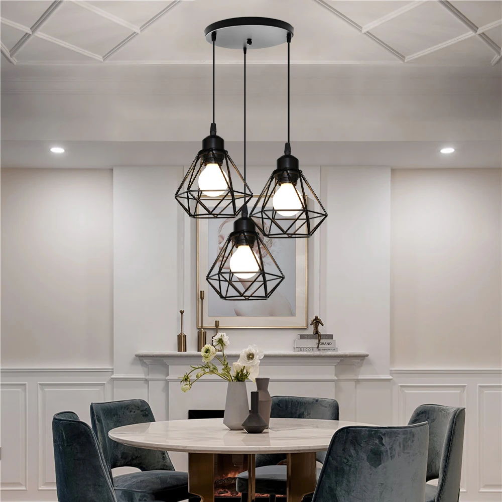 Vintage Pendant Lights Vintage Pendant Lamp Iron Frame Ceiling Lighting Paint Restaurant Teahouse Chandelier Indoor Wrought Metal Modern Pendant Lights