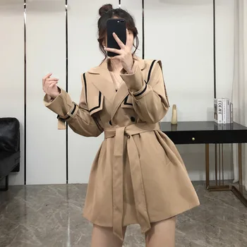

SONDR Matching Women Trench Coats Women 2020 Fashion Trench Coat Color Bandage Winter Coat Women Vintage Casual Khaki