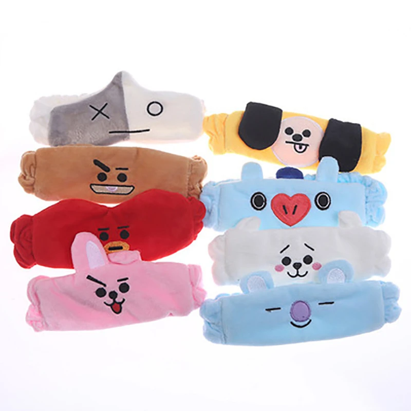 crochet baby accessories New Kpop Plush Hairband Animal Cartoon Headband Bangtan Boy Groups Plush Headband For Girls Face Washing Clean Makeup Tool Baby Accessories cute	