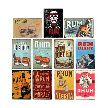 

Bar Signs Beer/Whiskey/Wine Plaque Metal Vintage Wall Art Poster Pub Club Bar Decoration Plates Home Decor Iron Painting