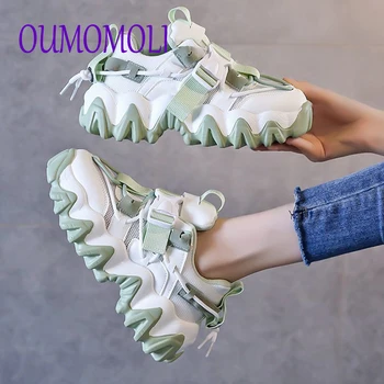 

2020 Women Platform Sneakers Spring Autumn Dad Shoes High Top Chunky Casual Shoes Thick Bottom Flats Ladies Creeper Q893