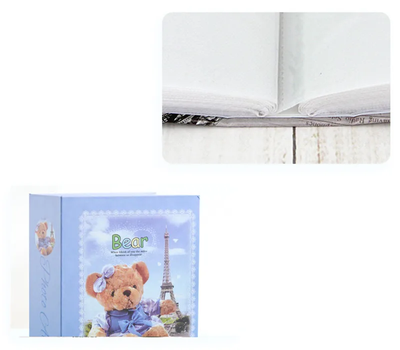 Милый медведь 6 дюймов альбом 100 листов вставки альбомы сумки детские домашние пары фото студия простой свадебный фотоальбом