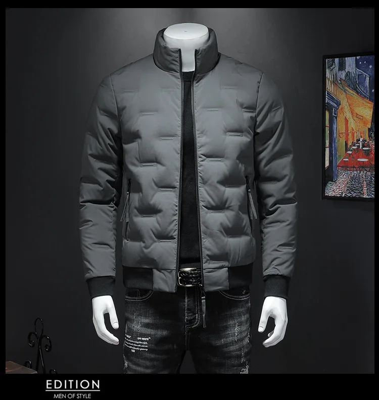 Fanwo Fw2185 Winter New Style Trend Men Solid Color Large Size Stand Collar Warm down Jacket Coat