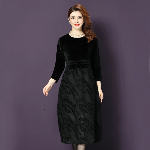 

2020 Autumn Korean Version Women Dress New Styles Winter Round Collar And Xxxxxl Big Code Designs Female Simple Fashion Dresses