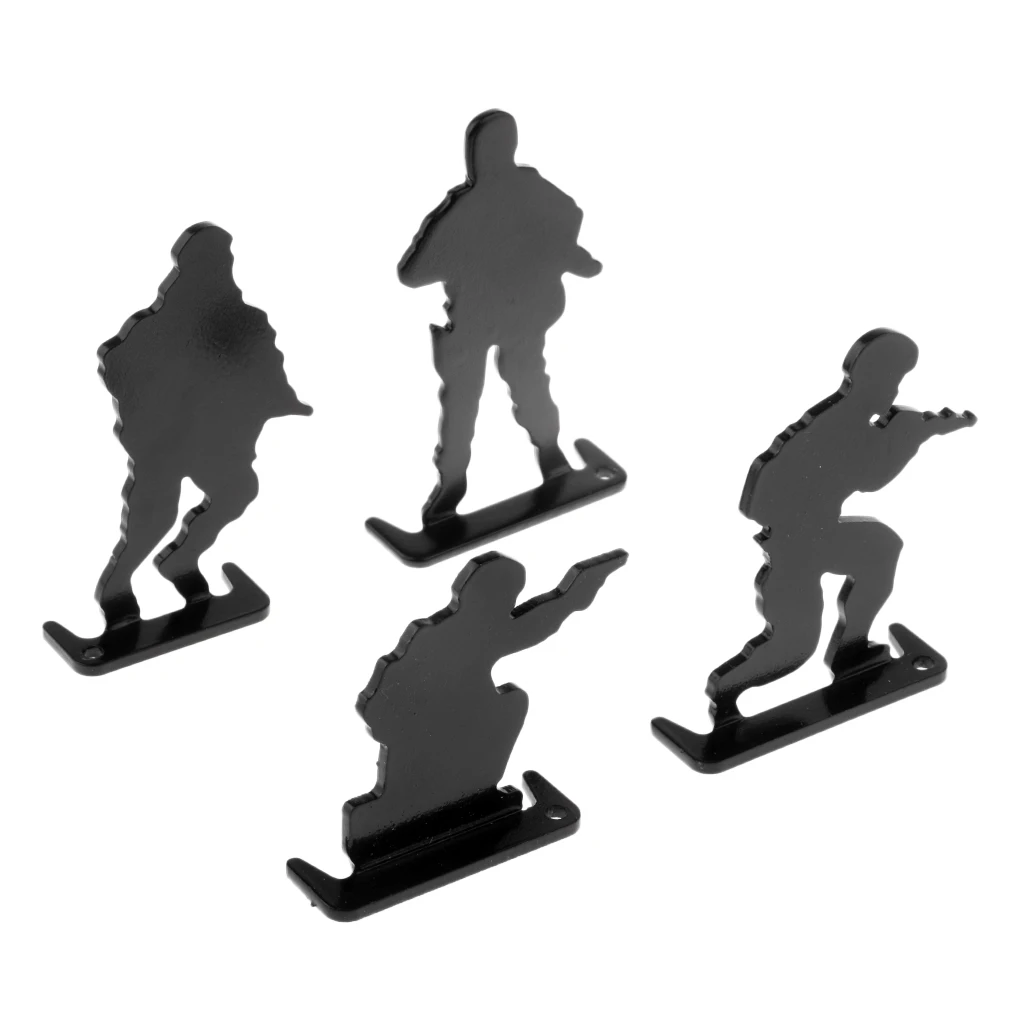8pcs Metal Shooting Targets Plinking Target 4-Postures Design Mini Soldiers Silhouette