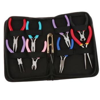

9 Pieces Set Of Coded Pliers And Thread Scissors Beading Tool