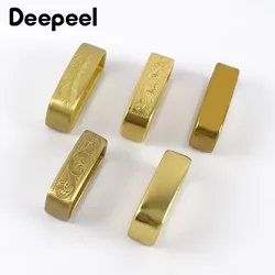 Deepeel cinto de cobre puro 35 40mm, cinto de couro masculino de latão sólido o d com fivela para anel faça você mesmo acessórios de metal em couro