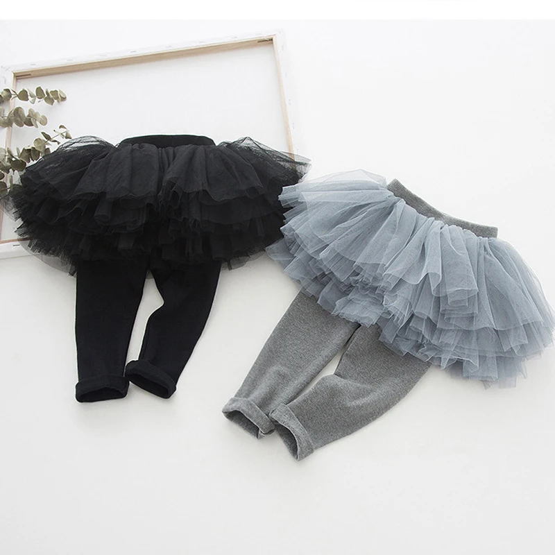 

Kids Girls Pants Leggings New Autumn Fashion Cotton Pant Splice Skirt Fake Two Pieces Baby Girls Clothes