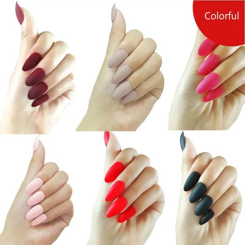 

24pcs/set full cover Matte False Nail tips Nail Art Manicure Matte Tips For False Fake Nails Extension for False Nails