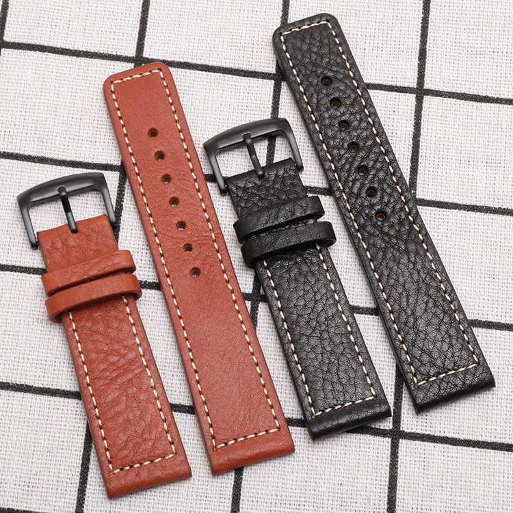 

Genuine Leather Watch Band Adaptation Citizen Light Energy Sao Orange Bm8475/26e 00f00x Series
