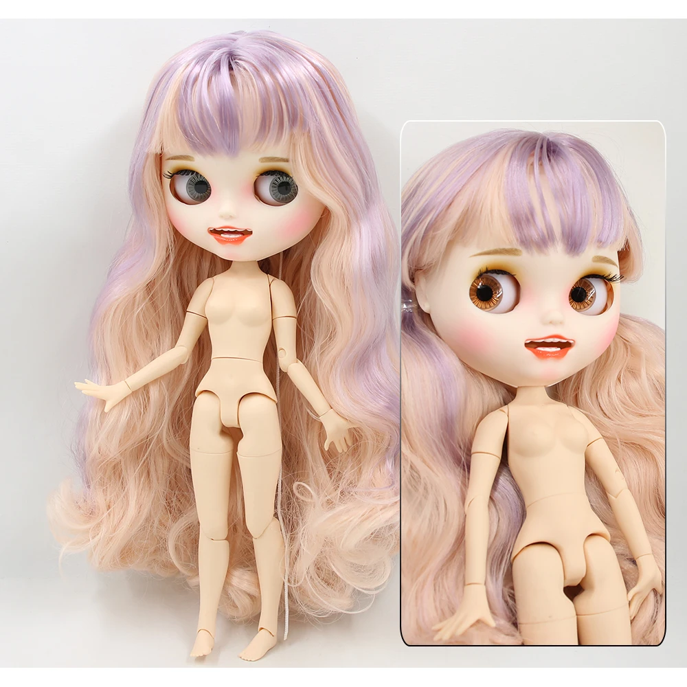 Neo Blythe Doll with Multi-Color Hair, White Skin, Matte Smiling Face & Custom Jointed Body 1