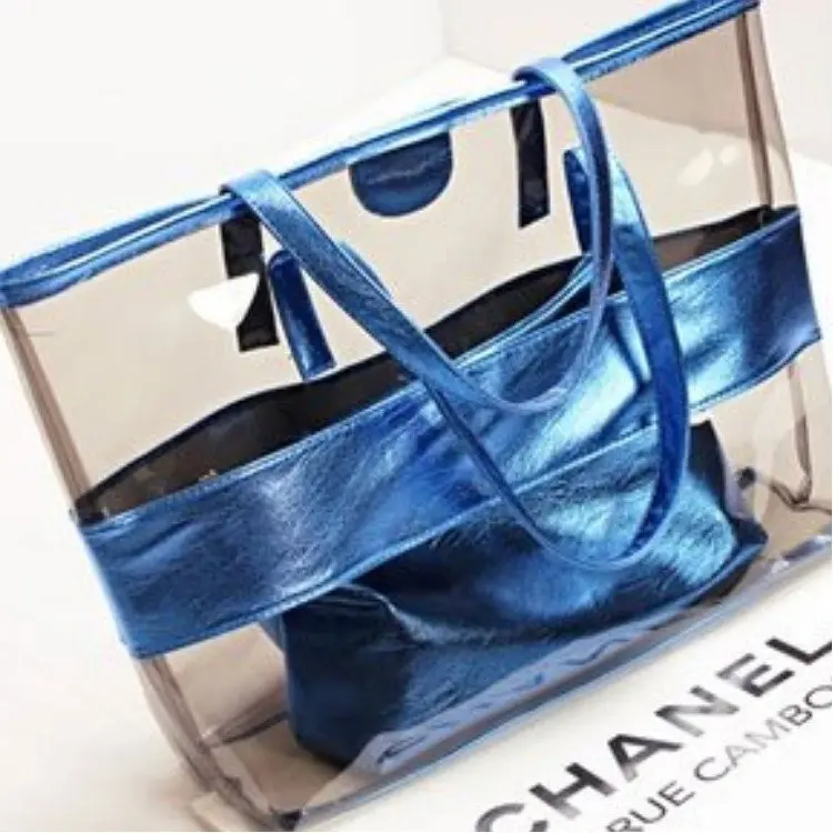 

Summer 2019 New Women's Plastic Handbags Fashionable Transparent Beach Bag Korean Mother's Jelly Shoulder Bag