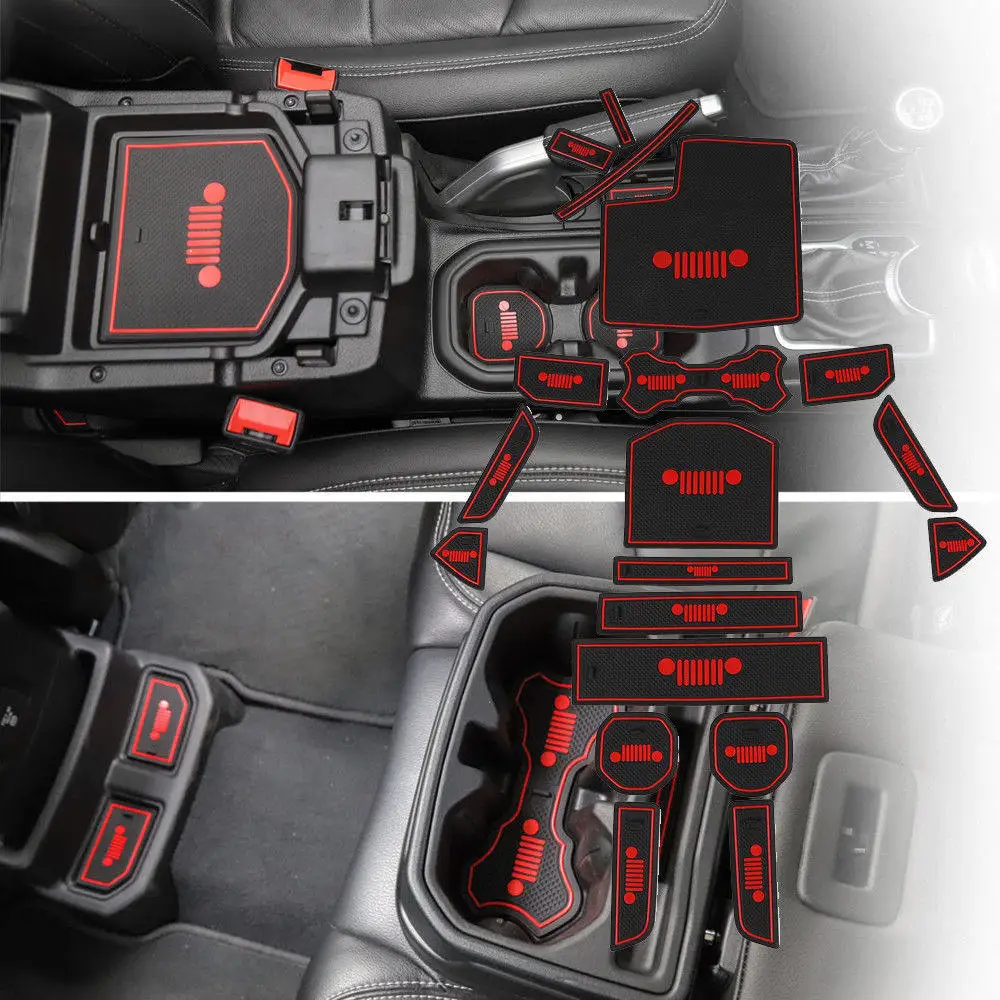 19 шт. слот-коврик для двери красный JL Wrangler 18 лет Jeep 2018 аксессуары дверные коврики