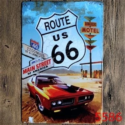 Белый 20*30 см ROUTE 66 винтажная металлическая живопись жестяные знаки настенная художественная наклейка плакаты бар украшение для стен дома, паба Ретро металлический художественный плакат - Цвет: Белый