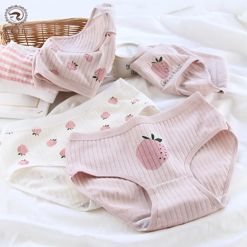 Culotte хлопковые трусики женские розовые Клубничные трусы сексуальное нижнее