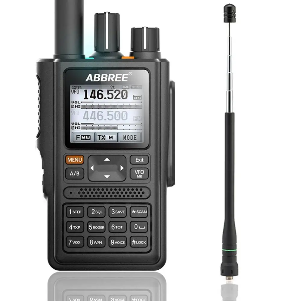 ABBREE AR-F8 gps 6 полос(136-520 МГц) 8 Вт 999CH VOX DTMF SOS lcd цветной дисплей Любительская ветчина двухсторонняя рация - Цвет: add 775 antenna