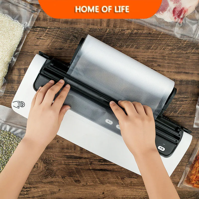 

MOTAWISH Household Vacuum Sealer Dry and Wet Vacuum Packaging Machine Food Preservation with Cutter and Roll Bag Holder