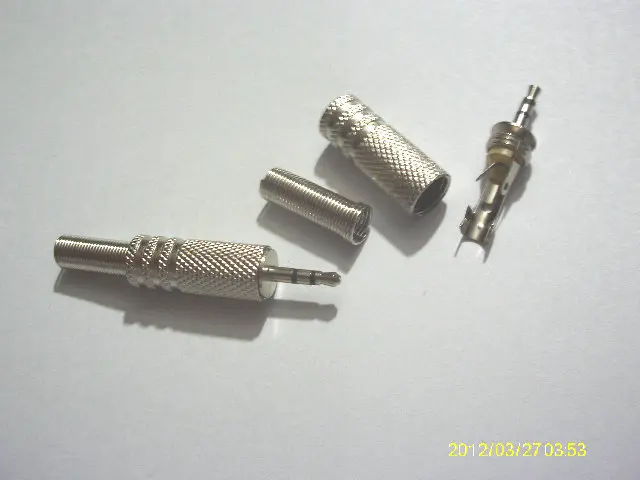 50pcs METAL Stereo Male 2 5mm Jack Plug Audio headphone adapter connector New