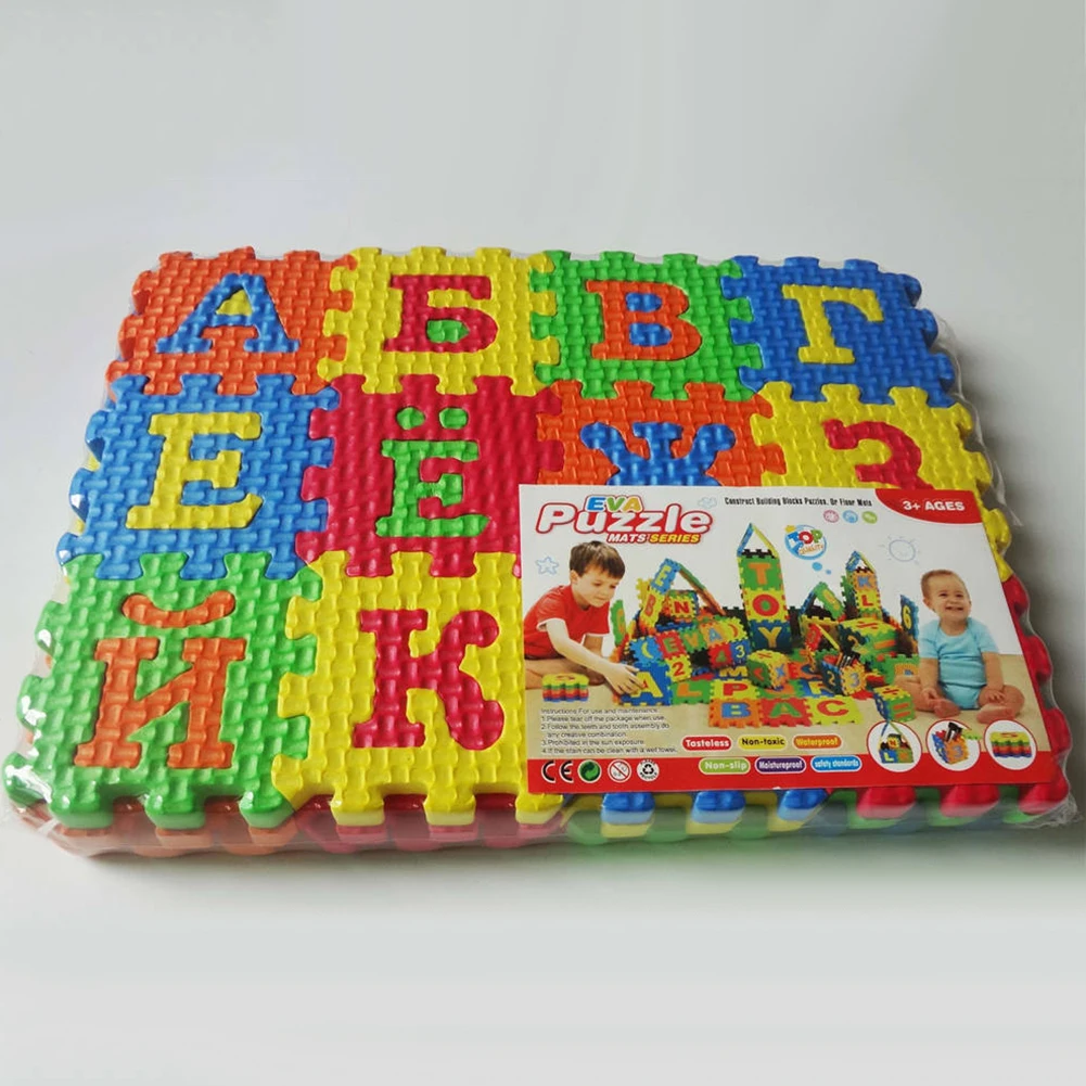 36Pcs Set Newborn Baby Puzzle Carpet Toy Russian Alphabet Jigsaw Carpet EVA Baby Kids Puzzle Learning 3