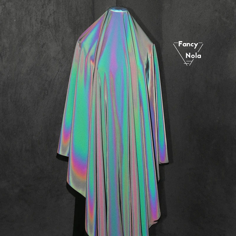 Iridescent Light Reflecting Fabric Gradient Luminous Noctilucent functional Color-changing 155cm Width Designer fabric CG032