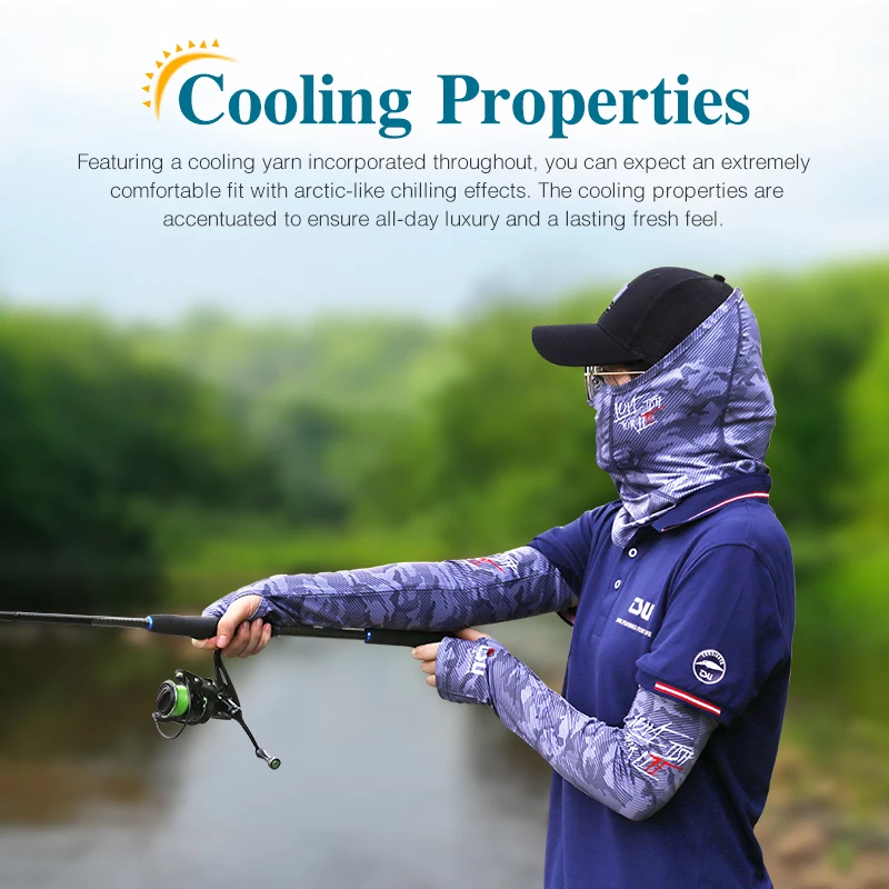 Fishing Clothes-TSURINOYA Head Neck Arm Sun Protector Fishing Mask Arm Sleeve