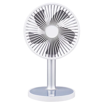 

Small Table Fan Mini Fan Rotation Fan 4 Speed USB Personal Fan with LED Light for Home Office Travel Camping (White)