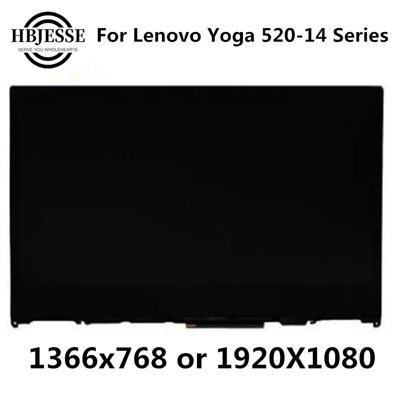 14'' Laptop lcd led screen assembly with frame For Lenovo yoga 520-14IKB 520-14 80X8 Touchscreen Digitizer IPS Display | Компьютеры