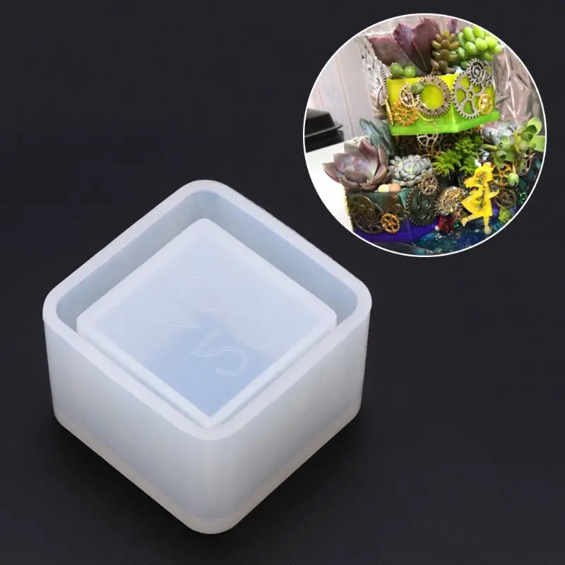 

Square Small Flowerpot Silicone Mould Storage Box DIY Handmade Making Crafts Crystal Epoxy Mold