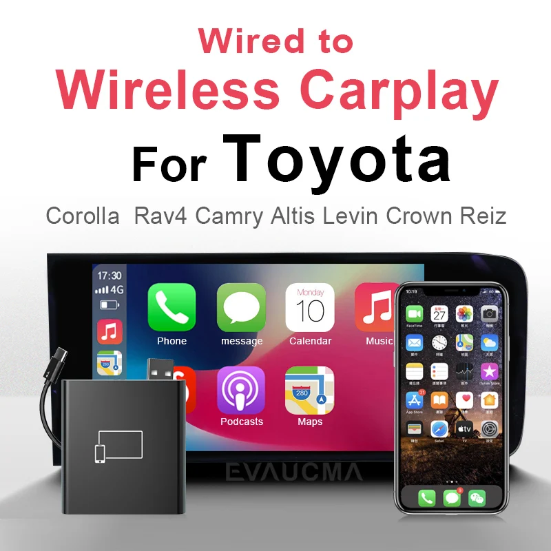 

CarPlay Wireless Dongle Activator for Toyota Camry Corolla RAV4 Reiz Prius Vios Crown Levin Yaris Prado Highlander Previa