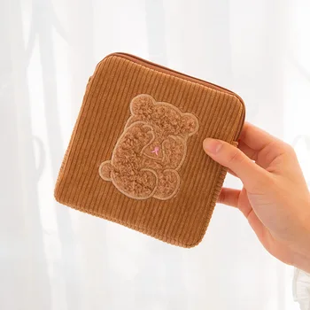 

Bentoy Cute Rabbit Women Sanitary Pads Soft Corduroy Sanitary Napkin Organizer Bag Portable Stroage Jewelry Bag