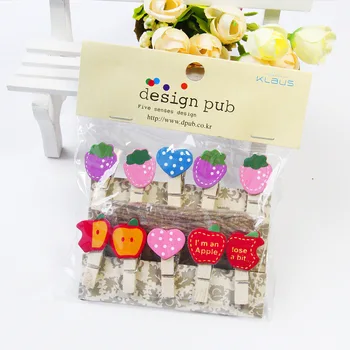 

photo wooden clip small wooden cartoon clip novelty bag clips school office supplies