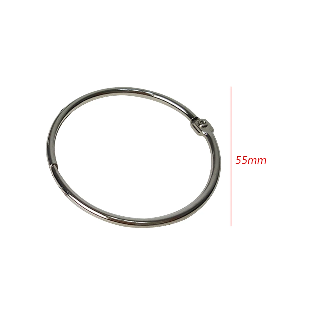 12 PCs Office Rustproof Glide Shower Curtain Rings Nickel Plated Loose Leaf Hanging Home Keychain Hinged School Bathroom Book