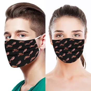 

Adult Bacon-Scented Print Face Disposable Masks Protection Mask маска для лица Mascarillas Mondkapjes Wasbaar