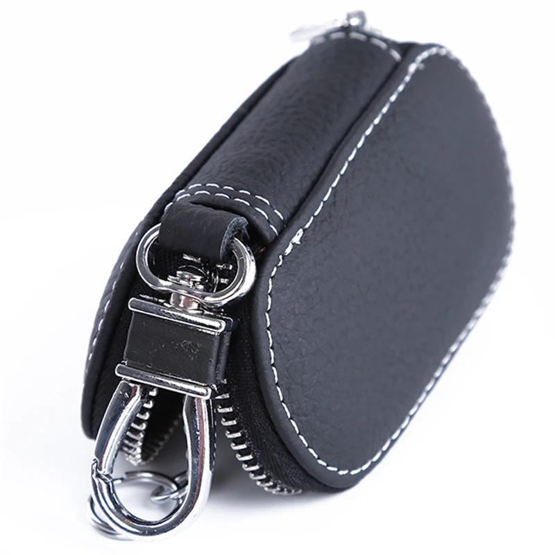 Men Key Holder Housekeeper Leather Car Key Wallets Keys Organizer Women Keychain Covers Zipper Case Bag Unisex Pouch Purse,key case,key holder,key organizer,key purse