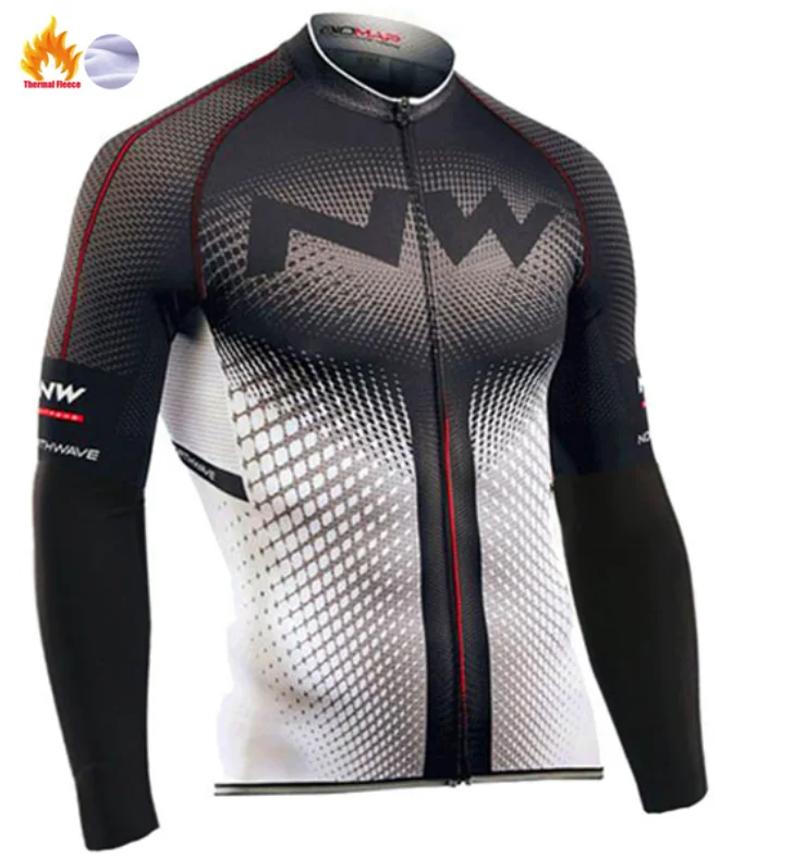 Northwave зимний термальный флис Велоспорт Джерси Набор теплый Ropa Ciclismo для мужчин с длинным рукавом MTB велосипедная одежда триатлонный костюм - Цвет: Winter jersey