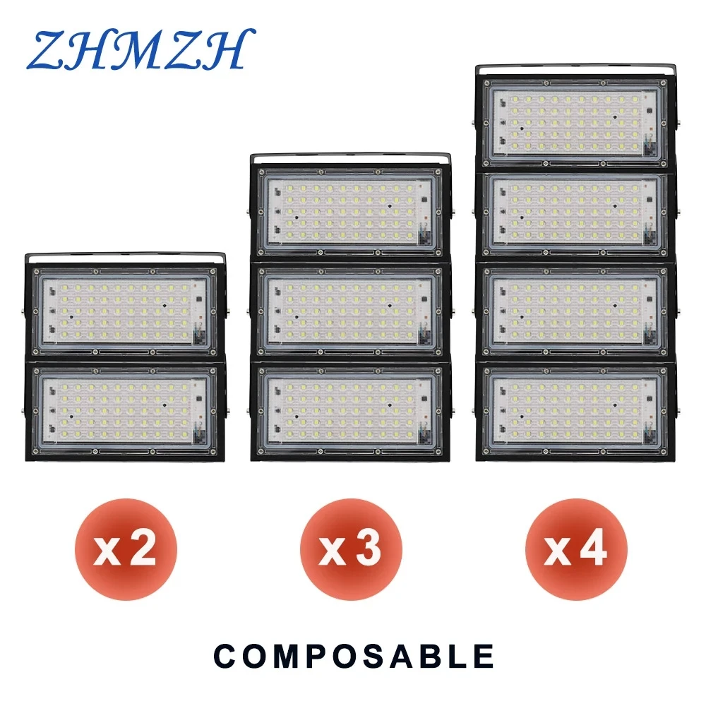 50W 100W LED Floodlight 220V 110V Waterproof Ip65 Lights Ultra Bright Outdoor Flood Light Led Spotlight for Football Field 3