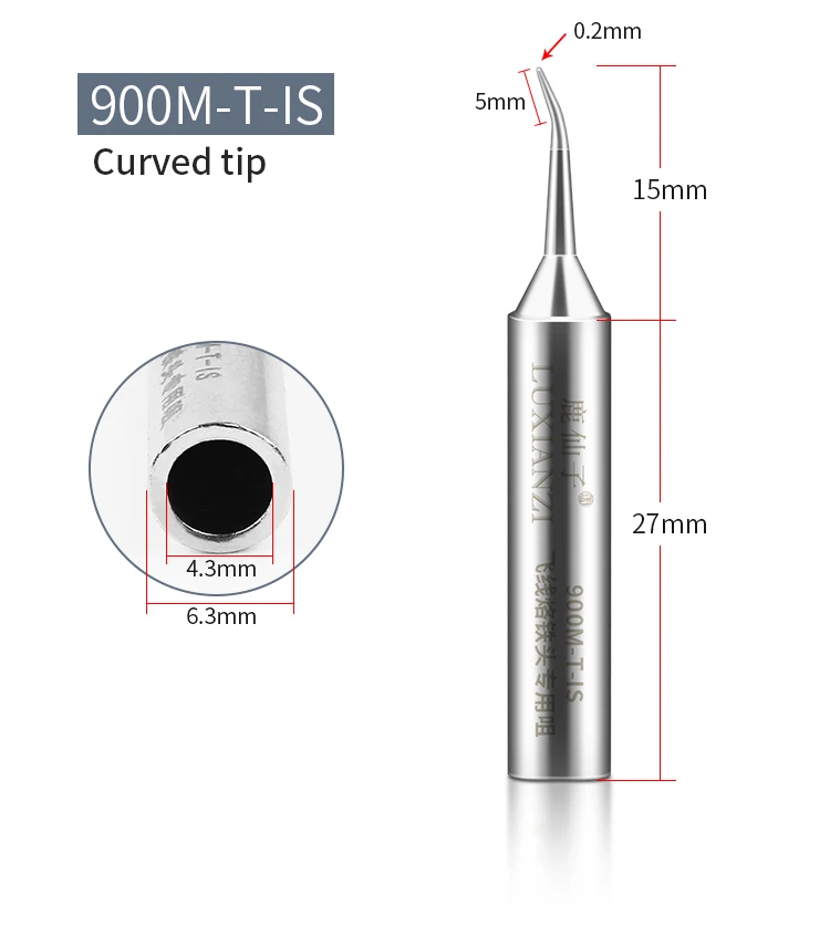 LUXIANZI 0.2mm Tip for Soldering Iron Lead-free Soldering Iron 900M-T-I/900M-T-IS Copper Fly Line Welding Tips Solder Iron BGA easy welding rods