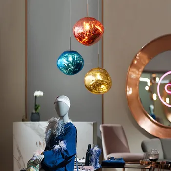 

Modern Decor Bar LED Pendant Lights DIXON Melt Lava Color Glass Suspension Luminaire Pendant Lamp Lighting Kitchen Hanging Lamp