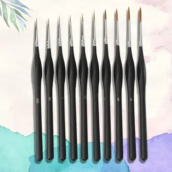

10Pcs Quality Paint Brush Set Weasel Hair Miniature Hook Line Pen For Detail Art Painting Brush Art Nail Drawing